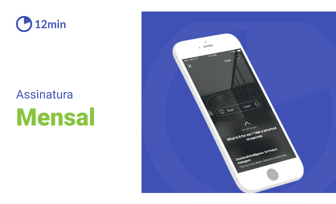 Ouça ou leia livros em 12 minutos - Plano Mensal