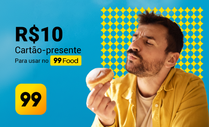 Cartão Presente de R$ 10 no 99 Food