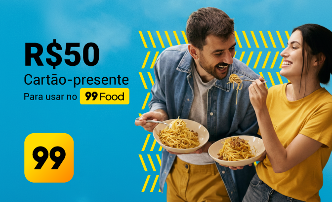 Cartão Presente de R$ 50 no 99 Food