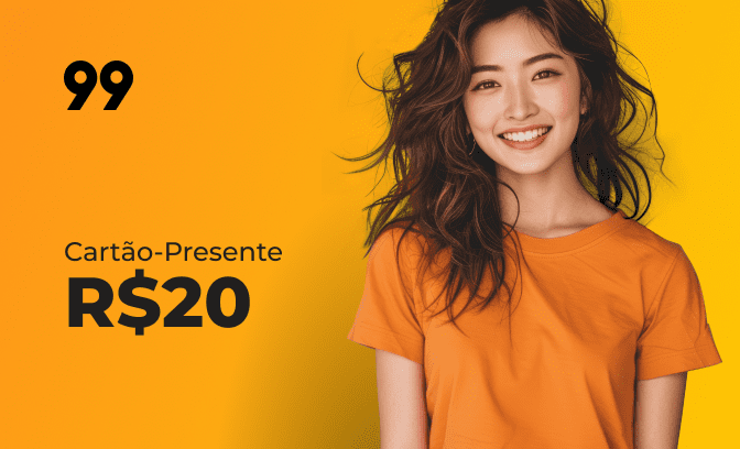 Cartão Presente de R$ 20 para usar no app 99