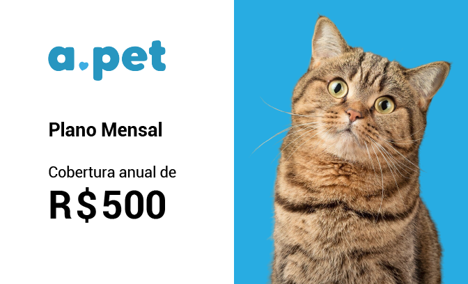 Assistência à saúde para cães e gatos com cobertura de até R$500
