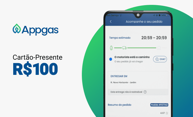 Cartão Presente AppGas de R$ 100,00