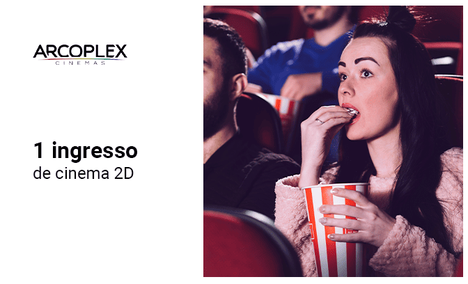 1 ingresso de cinema 2D para usar na Arcoplex