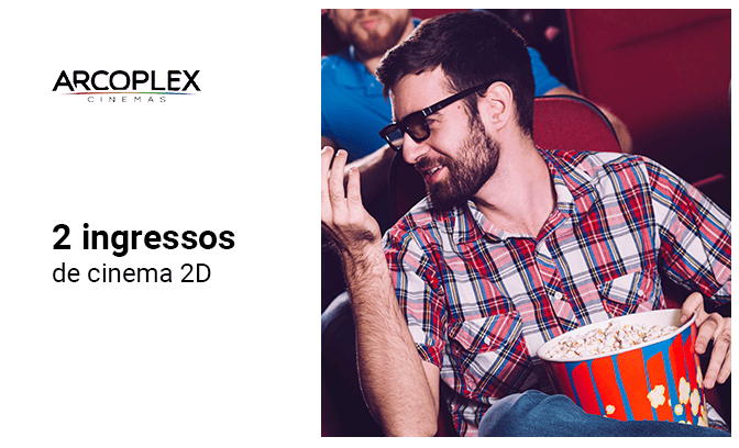 2 ingresso de cinema 2D para usar na Arcoplex