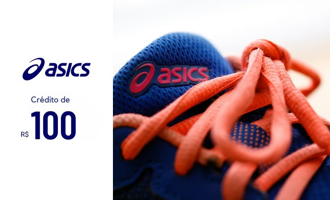 Crédito de R$ 100 para compras de produtos ASICS