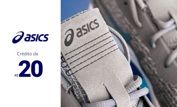 Crédito de R$ 20 para compras de produtos ASICS