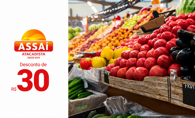 Cartão-presente de R$30 Assaí