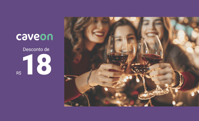 Voucher de R$18 de desconto em vinhos no app da Caveon