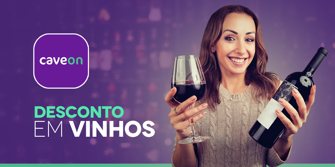 Voucher de R$18 de desconto em vinhos no app da Caveon