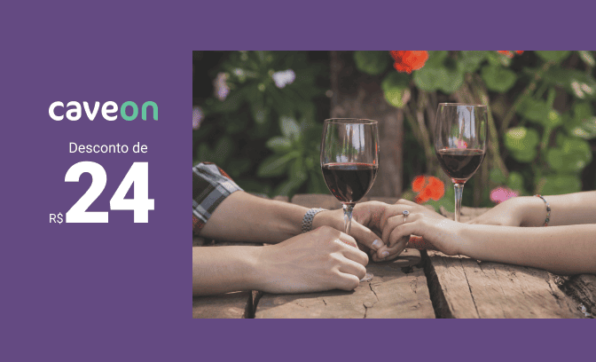 Voucher de R$24 de desconto em vinhos no app da Caveon