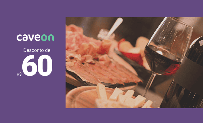 Voucher de R$60 de desconto em vinhos no app da Caveon