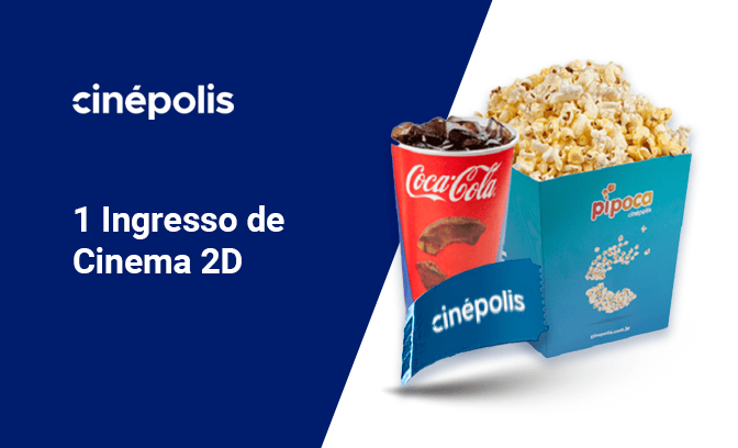 1 ingresso de cinema 2D para usar na Cinépolis