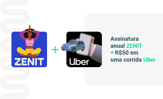 Assinatura anual Zenit + R$50 em uma corrida Uber