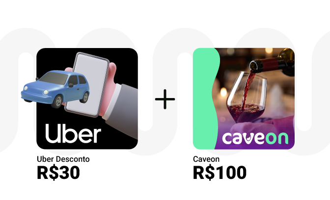 Encontro perfeito: R$30 na Uber + R$100 na Caveon