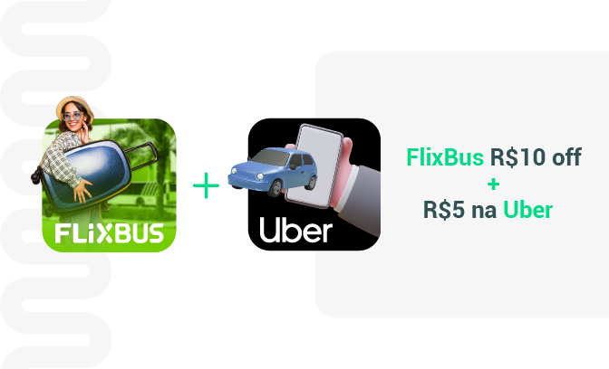 FlixBus R$10 off + R$5 na Uber
