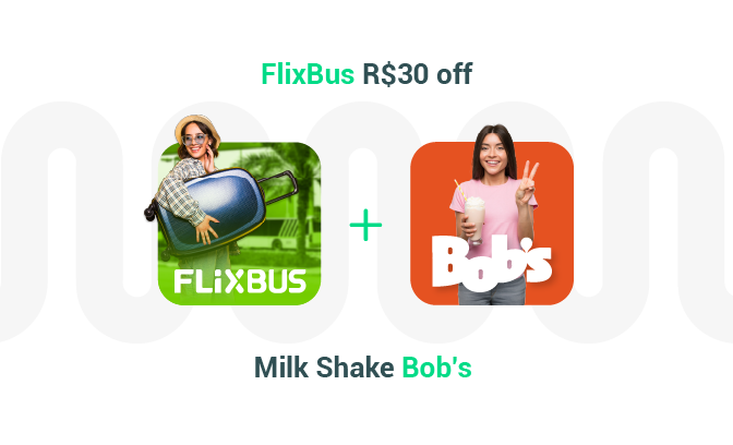 FlixBus R$30 off + Milk Shake Bob’s