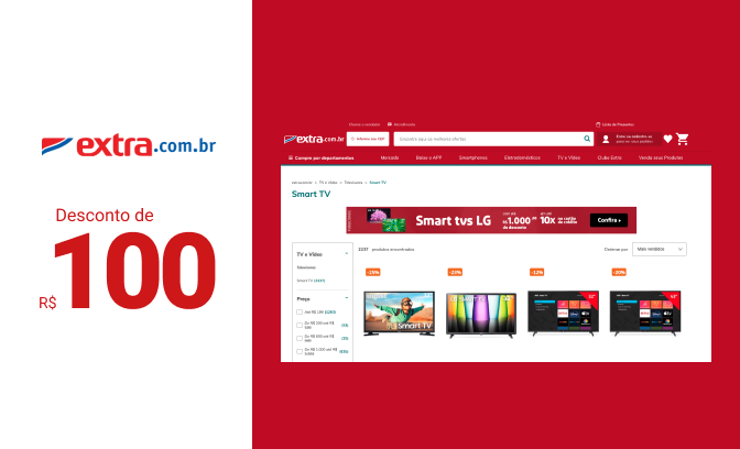 Cartão-presente Extra de R$ 100