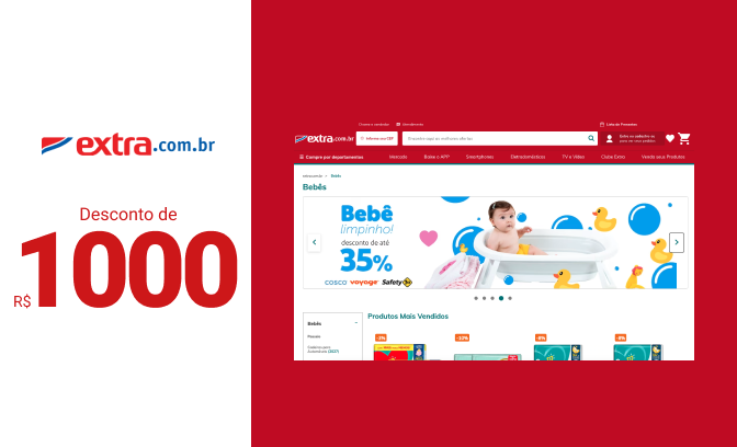 Cartão-presente Extra de R$ 1000