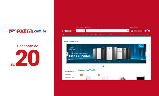 Cartão-presente Extra de R$ 20