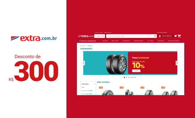 Cartão-presente Extra de R$ 300