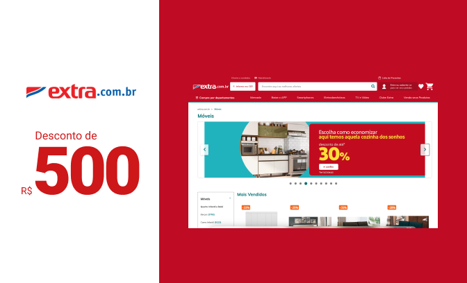 Cartão-presente Extra de R$ 500