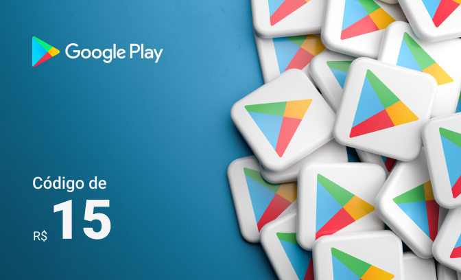 Cartão-presente de R$ 15 do Google Play