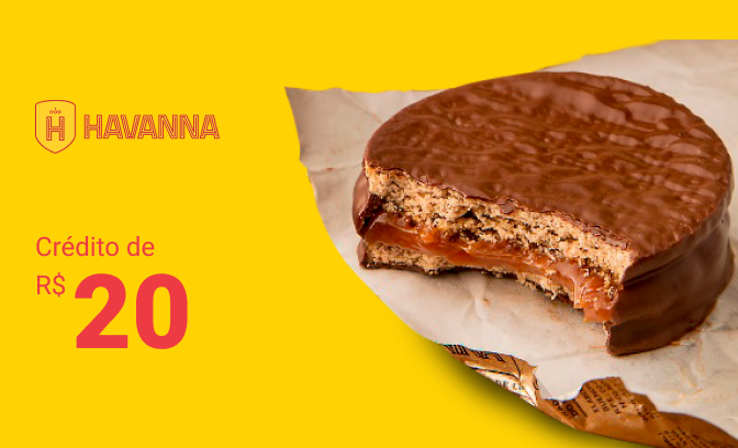 Crédito de R$ 20 para compras de produtos Havanna