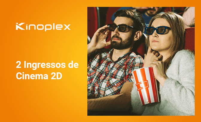 2 ingressos de cinema 2D para usar no Kinoplex