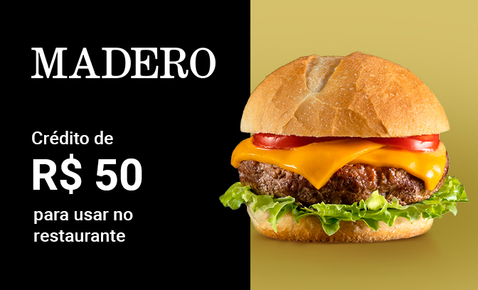 Crédito de R$ 50 para usar no restaurante