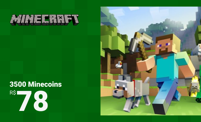 Cartão-presente Microsoft Minecraft de R$78,00