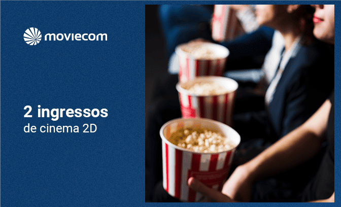 2 ingressos de cinema 2D ou 3D pra usar na Moviecom
