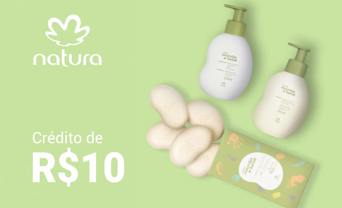Crédito de R$ 10 em produtos Natura