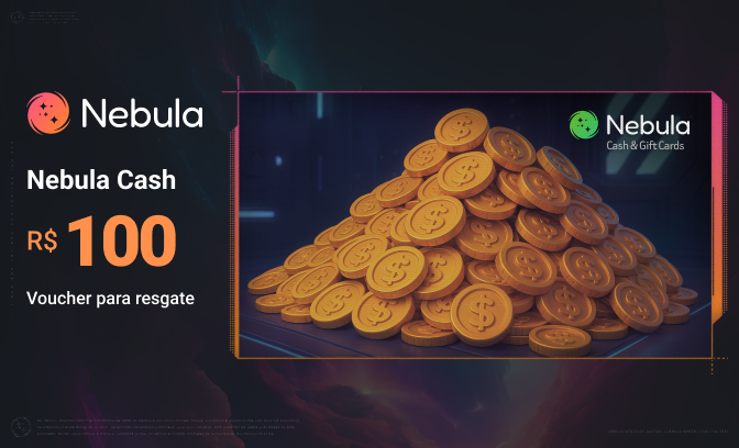 Nebula Cash: crédito de R$100 para usar no catálogo da Nebula Games, incluindo Nintendo eShop, Xbox, PlayStation Store (PSN), Gift Cards e diversos Games