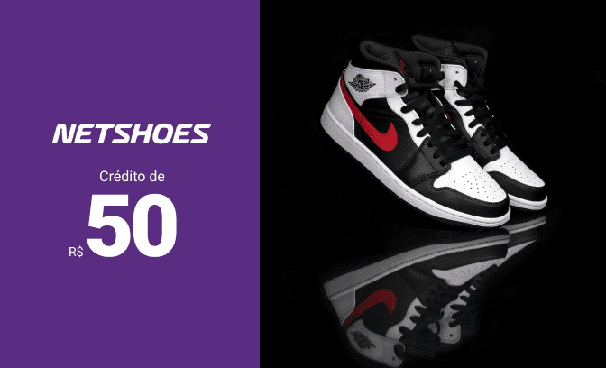 Cartão-presente de R$50 da Netshoes