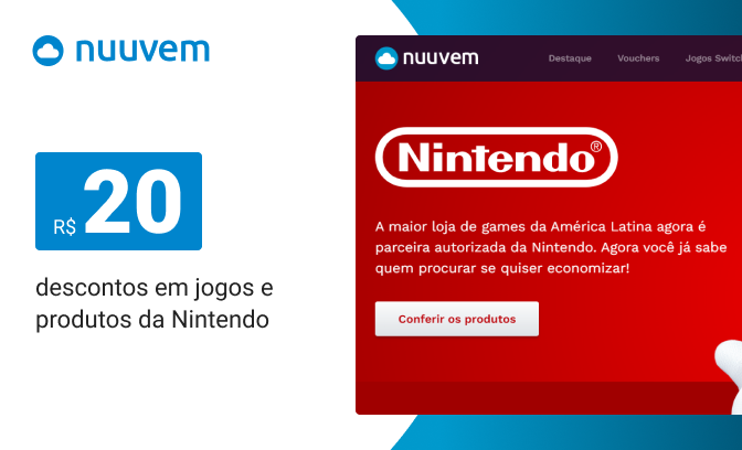 Desconto em jogos e produtos da Nintendo