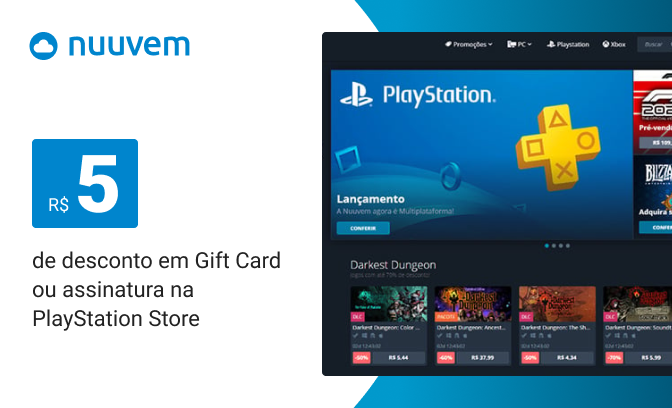 Desconto  de R$ 5,00 em Crédito ou Assinatura na PlayStation Store