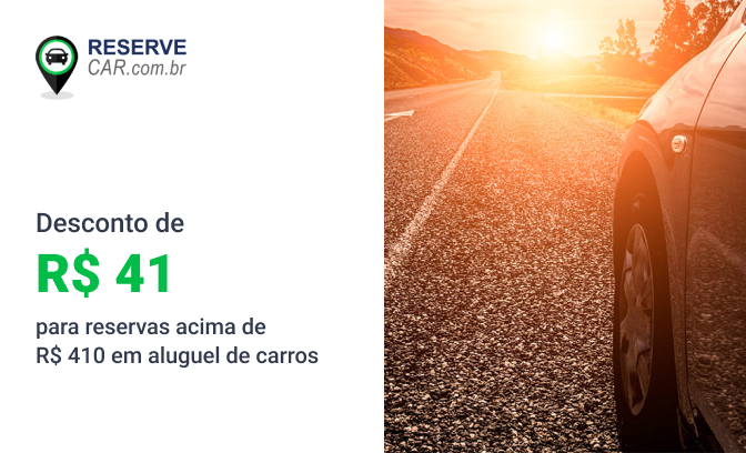 Desconto de R$ 41,00 em  aluguel de carros