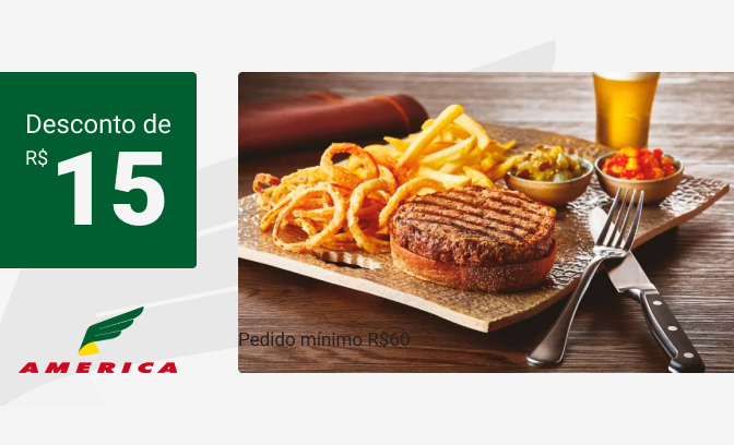 Ganhe R$15 de desconto em pedido mínimo de R$60