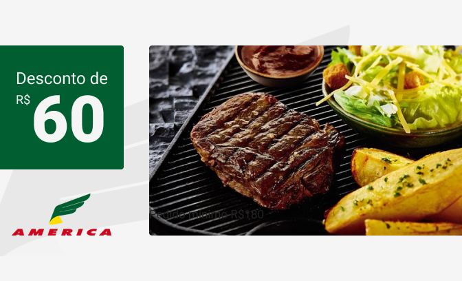 Ganhe R$60 de desconto em pedido mínimo de R$180