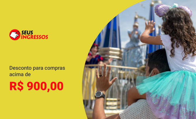Desconto no site Seus Ingressos para reservas acima de R$900,00