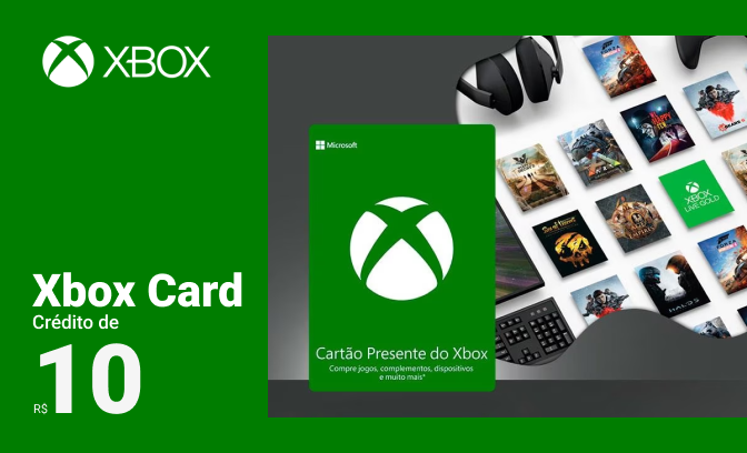 Cartão-presente Xbox Cash de R$10