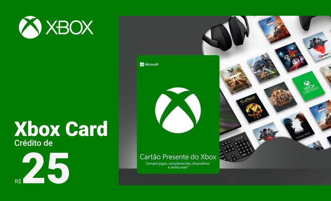 Cartão-presente Xbox Cash de R$25