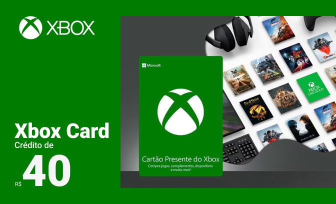 Cartão-presente Xbox Cash de R$40
