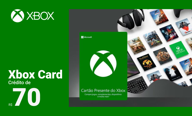 Cartão-presente Xbox Cash de R$70